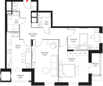 74,8 м², 3-комнатная квартира 32 976 330 ₽ - изображение 35