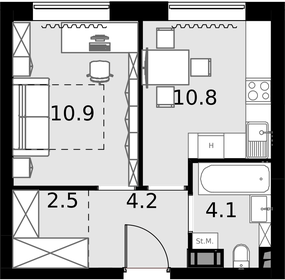 31,9 м², 1-комнатные апартаменты 9 027 700 ₽ - изображение 80