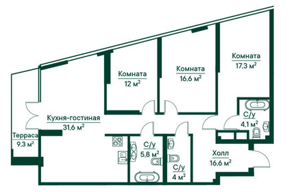 Квартира 113 м², 4-комнатная - изображение 1