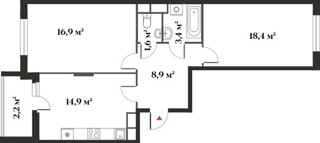 Квартира 66,3 м², 2-комнатная - изображение 1