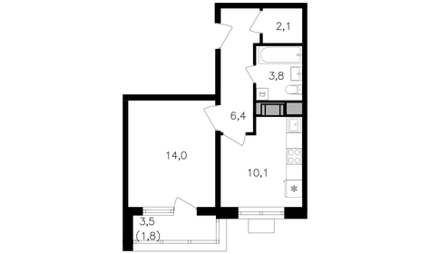 34,9 м², 1-комнатная квартира 16 577 500 ₽ - изображение 14