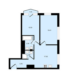 Квартира 56,7 м², 2-комнатная - изображение 1