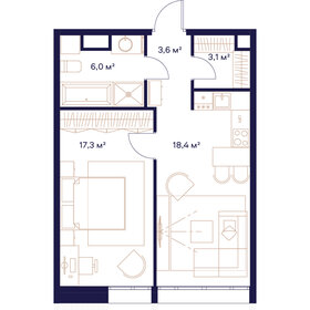 Квартира 48,4 м², 1-комнатная - изображение 1