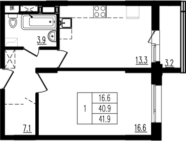 40,4 м², 1-комнатная квартира 7 600 000 ₽ - изображение 122