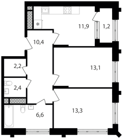 61,1 м², 2-комнатная квартира 17 401 280 ₽ - изображение 63
