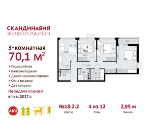 71,7 м², 3-комнатная квартира 19 200 000 ₽ - изображение 109