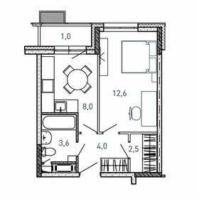 Квартира 31,7 м², 1-комнатная - изображение 1