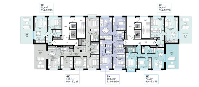 111,5 м², 4-комнатная квартира 42 900 000 ₽ - изображение 134