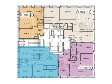 102,2 м², 3-комнатная квартира 68 480 000 ₽ - изображение 75