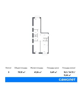 Квартира 34,4 м², 1-комнатная - изображение 1