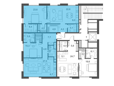 123 м², 3-комнатные апартаменты 304 807 456 ₽ - изображение 13