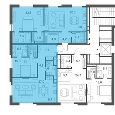 Квартира 158,9 м², 3-комнатные - изображение 2