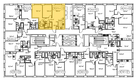 70 м², 3-комнатная квартира 38 000 000 ₽ - изображение 107