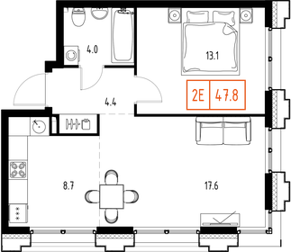 Квартира 47,8 м², 2-комнатная - изображение 2