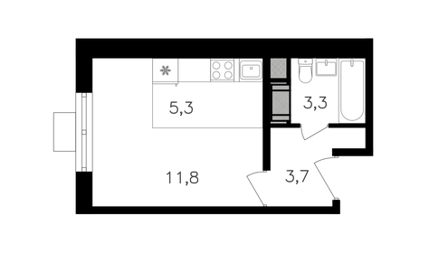 Квартира 24,1 м², студия - изображение 1