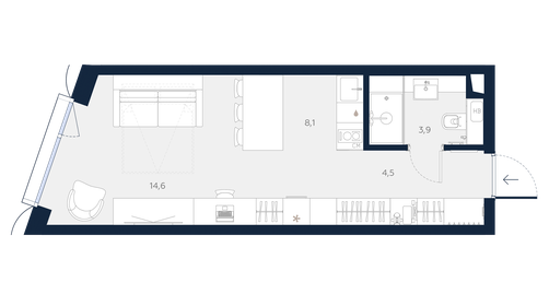 27,6 м², квартира-студия 16 000 000 ₽ - изображение 102