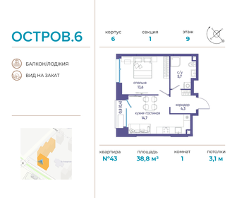 38,8 м², 1-комнатная квартира 26 294 760 ₽ - изображение 39