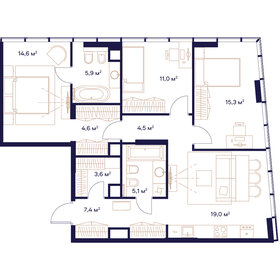 90 м², 3-комнатная квартира 45 380 000 ₽ - изображение 81