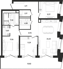 104,9 м², 3-комнатная квартира 74 713 536 ₽ - изображение 63