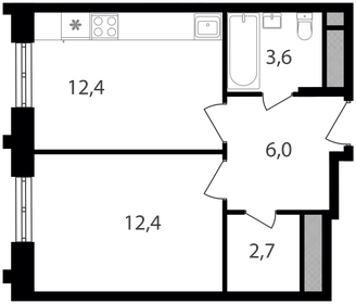 37,1 м², 1-комнатная квартира 13 689 900 ₽ - изображение 61