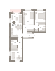 80 м², 3-комнатная квартира 24 997 000 ₽ - изображение 123