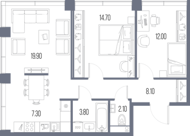 57 м², 2-комнатная квартира 29 000 000 ₽ - изображение 126