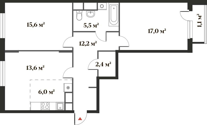 73,4 м², 3-комнатная квартира 17 293 256 ₽ - изображение 1