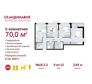 71,7 м², 3-комнатная квартира 19 200 000 ₽ - изображение 95