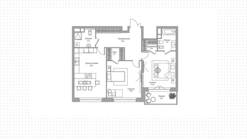 Квартира 95 м², 2-комнатная - изображение 1