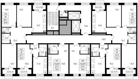 Квартира 83,3 м², 3-комнатная - изображение 2