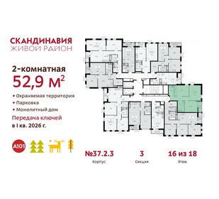 52,9 м², 2-комнатная квартира 14 214 108 ₽ - изображение 35