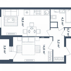 Квартира 44 м², 1-комнатная - изображение 2