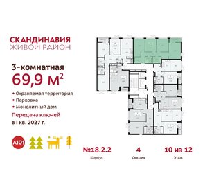 71,7 м², 3-комнатная квартира 19 200 000 ₽ - изображение 92