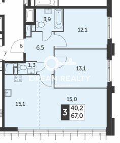 Квартира 67,6 м², 3-комнатная - изображение 1