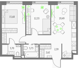63 м², 2-комнатная квартира 29 000 000 ₽ - изображение 10