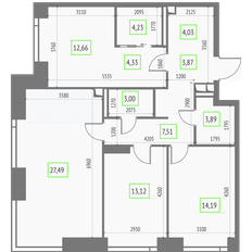 Квартира 98,3 м², 3-комнатная - изображение 2