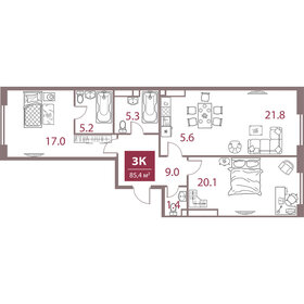 95 м², 3-комнатная квартира 46 500 000 ₽ - изображение 22