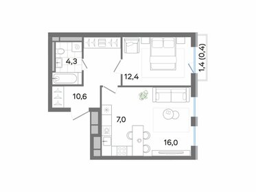53,9 м², 2-комнатная квартира 10 213 921 ₽ - изображение 71