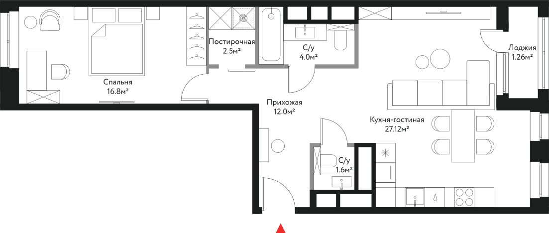 65,3 м², 2-комнатная квартира 25 916 160 ₽ - изображение 1