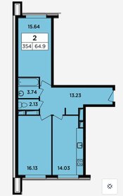 Квартира 64,9 м², 3-комнатные - изображение 1