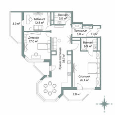 Квартира 121,8 м², 3-комнатная - изображение 2