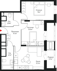 61,9 м², 2-комнатная квартира 23 544 904 ₽ - изображение 10