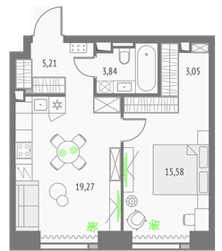 52,8 м², 1-комнатные апартаменты 23 000 000 ₽ - изображение 114