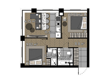 Квартира 53,3 м², 3-комнатная - изображение 1
