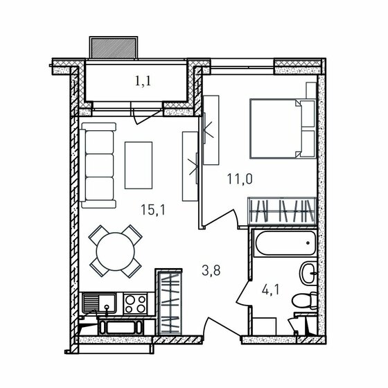 35,1 м², 1-комнатная квартира 6 563 700 ₽ - изображение 35