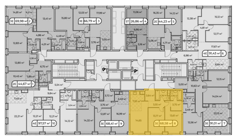69 м², 3-комнатная квартира 34 000 000 ₽ - изображение 134