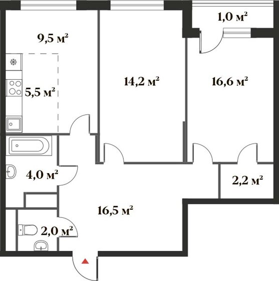 71,5 м², 3-комнатная квартира 15 385 944 ₽ - изображение 1