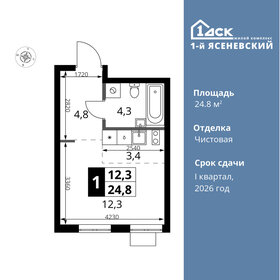 Квартира 24,8 м², студия - изображение 1