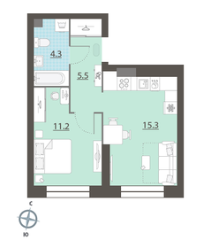 46 м², 1-комнатная квартира 6 990 000 ₽ - изображение 98