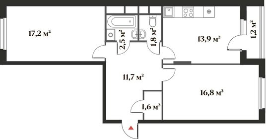 66,6 м², 2-комнатная квартира 15 583 604 ₽ - изображение 62